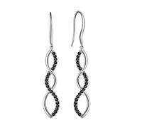 Aurora Tears Orecchino d'argento delle donne Gocce nere, ciondolo Twist Swirl, orecchini gancio DE0062K