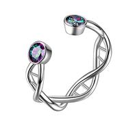 Aurora Tears Set di gioielli con ciondolo a forma di molecola in argento Sterling 925 con ciondolo a forma di molecola di chimica e scienza, con simbolo dell'infinito e spirale del DNA, Einstellbar