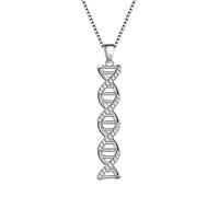 Aurora Tears Set di gioielli con ciondolo a forma di molecola in argento Sterling 925 con ciondolo a forma di molecola di chimica e scienza, con simbolo dell'infinito e spirale del DNA, Cristallo,