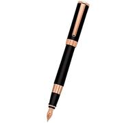Aurora Tu Black with Rose Gold Trim Fountain Pen (Medium)