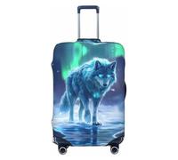 Aurora Wolf Frozen Lake A Travel Luggage Covers - Elasticità Valigie Coperture Protector per bagagli 45-81 cm, Nero , L