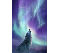 Aurora Wolf Journal: A Mystical Notebook Featuring a Realistic Aurora Borealis Sky, Howling Wolf, Full Moon, Snow, Swirls, and Gentle Purple Light - ... Reflection, and Nature-Inspired Creativity
