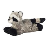 Aurora World Aurora, 31718, Mini Flopsies Rascal, procione di peluche, 20 cm, bianco e nero