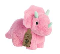 Aurora World Aurora, 35057, Eco Nation Trix Triceratops Dinosauro, 20cm, Peluche, Rosa, Colore Pink, Small