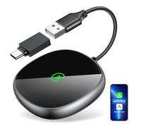 AuroraLink Adattatore wireless CarPlay 2025 Upgragde - per Apple Car Play Adattatore wireless Android Auto Fast WiFi Connessione WiFi senza latenza Dongle USB Converti da cablato a wireless per iPhone