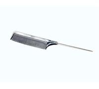 Aurore Beauté - Pettine per denti sottili a coda di topo in acciaio inossidabile, pettine di separazione, pettine di precisione, pettine a coda di ratto, resistente al calore, 20 x 2,6 cm, nero