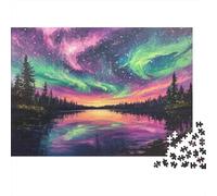Aurore del Nord Puzzle Impossible 1000Pcs laghi forestaali Decorazione Per La Casa. Rilassamento E Intelligence Per Adulti E Ragazzi Da 14 Anni 1000pcs (75x50cm)