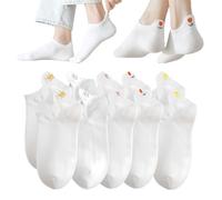 Auroriel 10 paia di calze da donna taglia 36-42 calze sneaker bianche in cotone comode corte sportive quotidiane divertenti regalo tempo libero fitness