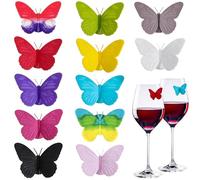 Auroriel 12 Pezzi di amuleti da Vino Charm Butterfly Ciondolo da Vino per Bicchieri marcatori da Potluck Feste matrimoniali Garden Party