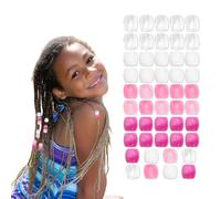 Auroriel 48 Pezzi Perlina per Capelli Rosa Bianco Rosa Chiaro in Plastica per Treccine Dreadlocks Acconciatura Boho con Inseritore, Accessori per Capelli Fai da Te e Gioi