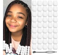 Auroriel 50PCS Perle di Capelli Bianche per Trecce Grandi Perle Acriliche Accessori per Dreadlock Gioielli per Capelli per Bambine Ragazze con Inseritore