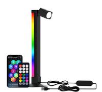 AURORIONCG Lampada Scrivania LED, Luce Lettura e Ambiente Gaming RGBIC | Lampada 2 in1 Lettura e Ambiente; Controllo Touch, Cavo e App; 3 Tonalità Bianco; Sincro Musica; Presa USB; Base Stabile