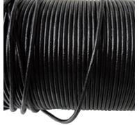 Auroris - 10 m cordo di pelle rotondo diametro 2 mm nero