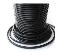 Auroris, 25 m, Rotolo di Cordoncino Tondo in Pelle, Diametro 2,5 mm, Colore: Nero