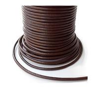 Auroris, 50 m, Cordoncino Tondo in Pelle, Diametro: 2 mm, Colore Marrone