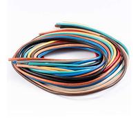 AURORIS - Nastro di Cuoio Rotondo - Ø 3 mm - 10x1 m di Colori Nero Marrone Naturale Bianco Grigio Rosso Blu Turchese Oro ramato