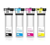 Aurotec Cartucce T11D1 T11D2 T11D3 T11D4 per Epson WF-C5390DW WF-C5890DWF | Compatibile con cartucce Epson T11D1 T11D2 T11D3 T11D4: Alta Capacità, Inchiostro a Pigmenti (105ml/75ml), Confezione da 4