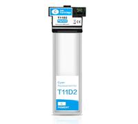Aurotec Cartuccia T11D2 Ciano per Epson WorkForce Pro WF-C5390DW WF-C5890 | Compatibile con Epson T11D2 Ciano: Inchiostro a Pigmenti ad Alta Capacità (75ml) per WF-C5390DW WF-C5890DWF - 1 Confezione