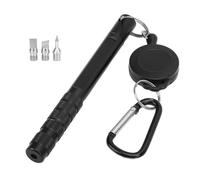 AurSoltriad Affilatore per scanalature di Mazze da Golf, pulitore per Mazze da Golf in Lega di Alluminio con 3 testine sostituibili, Strumento Portatile per la Pulizia delle scanalature per co (Nera)