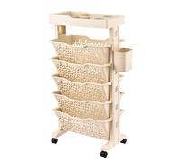 AurSoltriad Carrello di stoccaggio sottile, organizzatore a rotelle a più strati con ripiani su entrambi i lati, mensola mobile per uso domestico in camera da letto e ufficio, carrello a