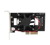 AurSoltriad Scheda adattatore PCI-E x4 a M.2 NVMe SSD, scheda di espansione NVMe M.2 NGFF 2280 SSD con ventola di raffreddamento, convertitore PCIe x4 plug and play per scheda madre desktop