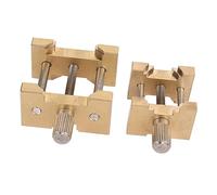 AurSoltriad Set di 2 supporti regolabili in rame per movimenti di orologi, pinza da orologiaio per riparazioni con base rimovibile, fissaggio in acciaio inox per movimenti di orologi per la ri