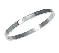 AURSTORE Bracciale a cerchio sottile in acciaio inossidabile 316L con segno zodiacale bracciale zodiaco larghezza 4 mm regalo d'amore colore argento, 19cm, Acciaio inossidabile