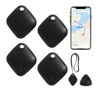 AURTEC Smart Air Tracker per Pets, Vehicles, Keys & Luggage - Compatibile con Apple Find My App (iOS Only), Real-Time Global Location Tracking, Long Battery Life, Geo-Fencing, confezione da 4
