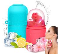 AURUZA 2 rulli per ghiaccio per viso e occhi, strumenti di bellezza per la cura della pelle, cubi per il viso, gua sha, massaggio facciale, stampo per il viso, anti rughe, stringe la pelle, regalo per