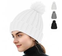 AURUZA Beanie, bianco, Taglia unica