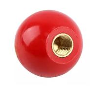AURVIX Pomello rotondo M4 M5 M6 M8 M10 M12 M16 2 pezzi rosso/nero manico sfera rame/ferro manopola leva macchina utensile mano (50 x 50 x 11 mm)