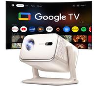 Aurzen Boom Mini proiettore 4 in 1 con Google TV, 4 K, supporta home theater e proiettori esterni, 20 W DoIby Audio, 500 ANSI Projector, ToF autofocus e correzione trapezoidale, WLAN/Bluetooth