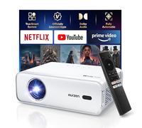 Aurzen EAZZE D1 Proiettore Smart Supporta 4K, Full HD 1080P, Videoproiettore con Netflix, Dolby Audio, Messa a Fuoco Automatica e Correzione Trapezoidale, Mini Proiettore WiFi Bluetooth, Bianco