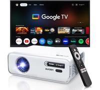Aurzen Eazze D1G con Google TV proiettore 4k smart tv nativo videoproiettore da esterno Full HD 1080P con DoIby Audio, messa a fuoco automatica e Keystone mini wifi bluetooth video proiettore