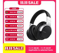 AUSDOM E7 Auricolare wireless Bluetooth con cancellazione del rumore Suono stereo Hi-Fi sopra l'orecchio Cuffie ANC con microfoni 50H Type-C per ufficio