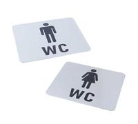 Ausi 2 pezzi di cartello per WC, resistente cartello per bagno interno ed esterno in acciaio inossidabile, per uomini e donne