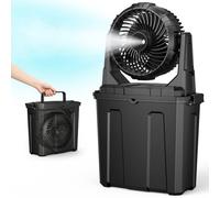 Ausic 1,35 L Ventilatore Nebulizzatore Portatile, Ventilatori per Esterni per Patii, [Massimo 30H] Ventilatore Ricaricabile a Batteria, Nebulizzatore con Secchio per Raffreddamento Acqua per Campeggio