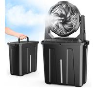 Ausic Ventilatore nebulizzatore portatile, 9L 25,4 cm, ventole per esterni per il raffreddamento di patii esterni, ventola a batteria ricaricabile da 30000 mAh con scatola dell'acqua, 3 forti venti, 3