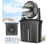 Ausic Ventilatore nebulizzatore portatile da 9 l, per patio, 30000 mAh, ricaricabile, a batteria, 3 forti venti, 3 grandi uscite di spruzzo, per pesca/viaggi/feste in giardino/golf/tenda/ufficio