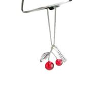 Ausicfen Ciondoli a forma di ciliegia, accessori per specchietto retrovisore, decorazione per auto, motivo: ciliegie (Matteo 19:26)