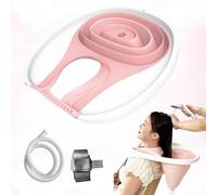 Ausili per il lavaggio dei capelli per disabili, pieghevole, in PVC, per persone costrette a letto, donne incinte ferite, pazienti post-operatori, rosa