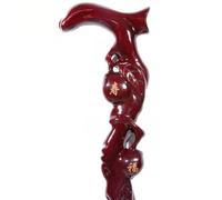 ausilio per la mobilità, Bastone da passeggio a forma di pesca for anziani, intagliato a mano, for una longevità propizia(A,87Cm(Use Height 165 170Cm))