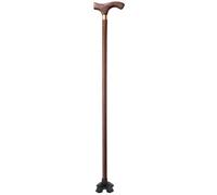 ausilio per la mobilità, Bastone da passeggio classico piatto/curvo for anziani, bastone for mobilità antiscivolo Omic con cuscinetti for i piedi sui quattro angoli(A,82Cm(Use Height 155 160Cm))