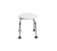 Ausilium Sgabello per Doccia Circolare in Alluminio Anodizzato - Sedile da Bagno per Anziani e Disabili - Altezza Regolabile - Piedini Antiscivolo, Portata 100 kg