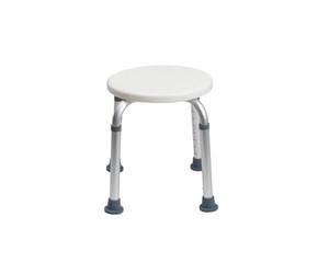 Ausilium Sgabello per Doccia Circolare in Alluminio Anodizzato - Sedile da Bagno per Anziani e Disabili - Altezza Regolabile - Piedini Antiscivolo, Portata 100 kg