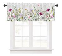 Ausing Tenda corta per finestra piccola da cucina, pannello semitrasparente, tende in stile rustico per la decorazione, giallo