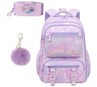 Ausing Zaino Leggero Resistente per Tutti i Giorni Zaino Scuola Elementare Impermeabile Violetta