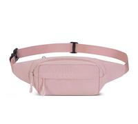 Ausion Marsupio per uomo e donna, cintura regolabile, alla moda, resistente all'acqua, per escursioni, viaggi, casual, corsa, escursionismo, ciclismo, Rosa compatto