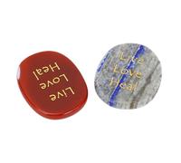 Ausla 2 Pezzi di Pietra di Incisa, Pietra di Palma Naturale con Benedizioni Incisioni per la Decorazione della Casa e Il Dono.