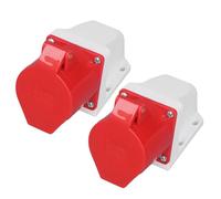Ausla 2 Set di Socket Industriali, Pp e Ottone, Spina a 5 Pin Impermeabili 32A 220-380 V per Seminari e Campeggio